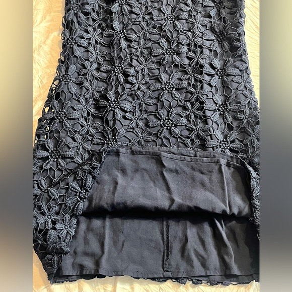 Hollister Dark Blue Cotton Floral Lace Dress Women’s Size Small - Picture 10 of 13